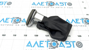 Hyundai Elantra 21-23 automatic transmission knob, dark gray rubber with black leather cover, broken mount, crack in the frame
