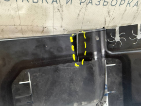The left radiator deflector on a Jeep Compass 17-21 2.4 is torn.