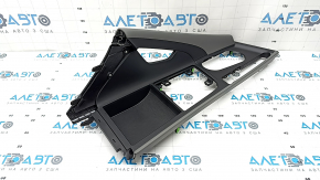 Hyundai Elantra 21-23 center console trim assembly, black with dark gray, for mechanical handbrake, broken fasteners, worn