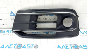 Left front bumper grille for Audi Q5 80A 18-20 with chrome trim, scratched, under radar