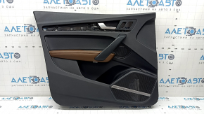 Door trim panel front left Audi Q5 80A 18-20 black, armrest brown leather, insert black leather, Bang and Olufsen, with handle and overlays, under memory