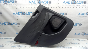 Door trim panel, rear left, Ford Escape MK4 20-22, type 2, black, armrest, black leather, with chrome handle, worn