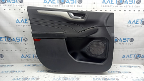 Front left door panel for Ford Escape MK4 20-22 type 2, black, black leather armrest, gray molding, with chrome handle, scratches