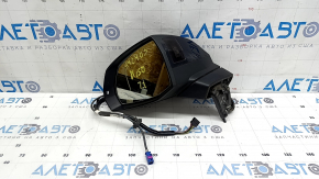 Left side mirror assembly for Audi Q5 80A 18-24V 15+4 pins, turn signal, auto-dimming, heated, BSM, camera, aluminum, bumpers