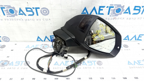 Right side mirror assembly for Audi Q5 80A 18-24V 15+4 pins, blue, turn signal, auto-dimming, heated, BSM, camera, bumpers, worn