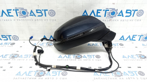 Right side mirror assembly for Audi Q5 80A 18-24V 15+4 pins, blue, turn signal, auto-dimming, heated, BSM, camera, bumpers, worn