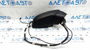 Right side mirror assembly for Audi Q5 80A 18-24V 15+4 pins, blue, turn signal, auto-dimming, heated, BSM, camera, bumpers, worn
