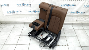 Backrest of the rear row of seats 2nd row left Audi Q5 80A 18-20 brown leather, Standard, with a black belt and armrest, heated, mechanical