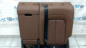 Backrest of the rear row of seats 2nd row left Audi Q5 80A 18-20 brown leather, Standard, with a black belt and armrest, heated, mechanical