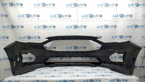 Front bumper, bare, Ford Fusion mk5 19-20, without parking sensors and tow hook, graphite, dented, scratches, non-standard holes, crack, tear, broken mount