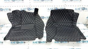 Set of black rubber floor mats for the Audi Q5 80A 18-25