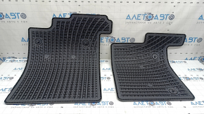 Set of black rubber interior floor mats for Toyota Sienna 21-26, 8 seats, driver's mat is worn, missing fasteners