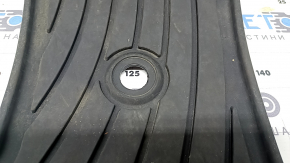 Set of black rubber interior floor mats for Toyota Sienna 21-26, 8 seats, driver's mat is worn, missing fasteners