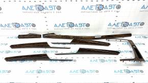 Set of outer front door sill trims for the Audi Q5 80A 18-24, black with chrome, with backlighting, S-Line, scratches, broken guides