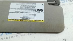 Left visor for Toyota Sienna 21-26, gray, with backlight, without hook, dry-cleanable