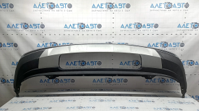 Audi Q7 20-24 black rear bumper lip with chrome moldings, with gray trim, without tow hook cap, scratches