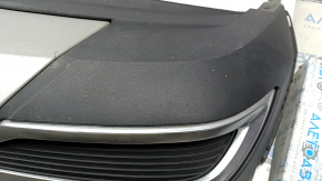 Audi Q7 20-24 black rear bumper lip with chrome moldings, with gray trim, without tow hook cap, scratches
