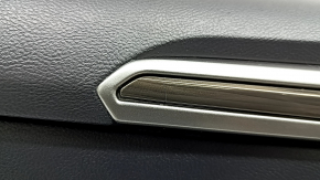 Door trim, rear left, Ford Fusion mk5 17-20, black with black leather insert, wood molding, leather armrest, scratches