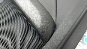Door trim, rear left, Ford Fusion mk5 17-20, black with black leather insert, wood molding, leather armrest, scratches