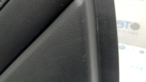 Door trim, rear right Ford Fusion mk5 17-20, black with black leather insert, leather armrest, with gray wood molding, with handle, cracks in molding, worn