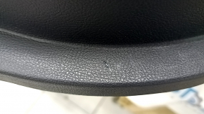 Door trim, front left, Ford Fusion mk5 17-20, black with black leather insert, wood molding, leather armrest, memory foam, crack in molding, scratch, worn