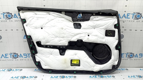 Front right door panel for Kia K5 21-24 black, insert and armrest black leather, graphite molding, bump, scratches, dented fastener