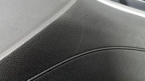 Front right door panel for Kia K5 21-24 black, insert and armrest black leather, graphite molding, bump, scratches, dented fastener