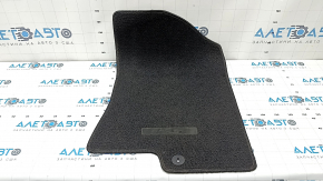 Kia K5 21-26 black fabric floor mat, front right, with worn lettering