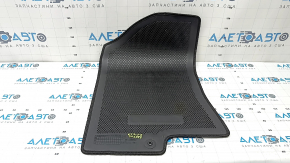 Kia K5 21-26 black fabric floor mat, front right, with worn lettering