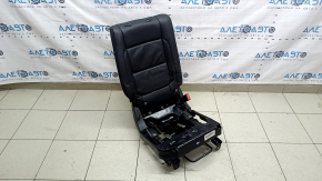 Backrest of the rear row of seats, 2nd row, right, VW Tiguan 09-18, black leather, with frame, dented leather