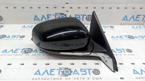 Right side mirror assembly for Jeep Compass 17-26, 5+4 pins, BSM, turn signal, heated, with chrome molding, black, sand on chrome, scratches