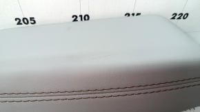 Jeep Compass 22-26 left upper dashboard trim, gray leather, brown stitching, scratch