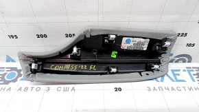 Jeep Compass 22-26 left upper dashboard trim, gray leather, brown stitching, scratch
