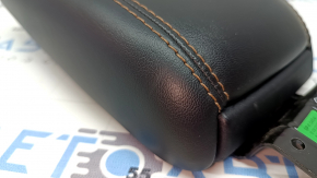 Jeep Compass 22-26 armrest, black leather, brown stitching