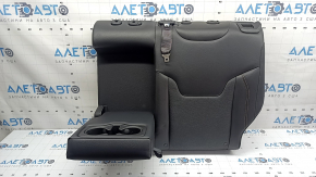 Left rear seat backrest, 2nd row, Jeep Compass 22-26, black leather, brown stitching, with belt, with armrest