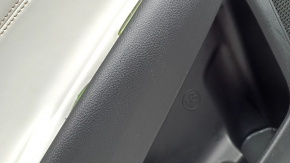 Door trim panel, rear left, Jeep Compass 22-26, black, gray leather insert, with brown stitching, scratches, nicks