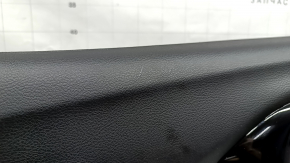 Door trim panel, rear left, Jeep Compass 22-26, black, gray leather insert, with brown stitching, scratches, nicks