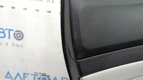 Door trim panel, rear left, Jeep Compass 22-26, black, gray leather insert, with brown stitching, scratches, nicks