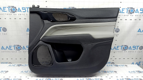 Jeep Compass 22-26 black front right door panel, gray leather insert, with brown stitching, scratches, dents