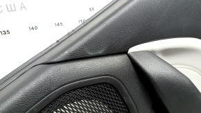 Door trim panel, rear right, Jeep Compass 22-26, black, gray leather insert, with brown stitching, scratches, break, worn