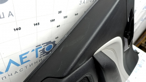 Door trim panel, rear right, Jeep Compass 22-26, black, gray leather insert, with brown stitching, scratches, break, worn