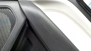 Door trim panel, rear right, Jeep Compass 22-26, black, gray leather insert, with brown stitching, scratches, break, worn