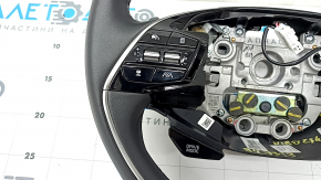Kia Niro 23-26 black leather steering wheel with heating, buttons, paddles and overlays