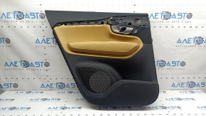 Door trim panel rear left Volvo XC90 16-22 black leather, beige insert, beige armrest, without curtain