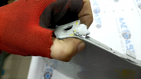Rear bumper, bare upper part, Volvo XC90 16-19, for parking, white, cracks in fasteners, scratches