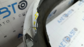 The bare lower rear bumper of a Volvo XC90 16-26 for parking sensors, without one parking sensor mount, white, scratches