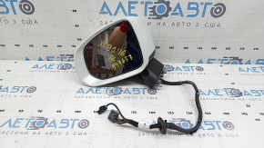 Left side mirror assembly for Volvo XC90 16-24, 14+4 pins, turn signal, heated, auto-dimming, BSM, camera, white, sand, chipped