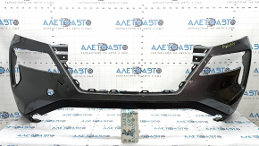 Bare front bumper for Nissan Rogue 21-23 without parking sensors, graphite, scratches, cracks, pressed, broken, broken fasteners