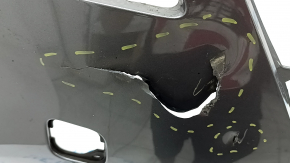 Bare front bumper for Nissan Rogue 21-23 without parking sensors, graphite, scratches, cracks, pressed, broken, broken fasteners