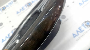 The steering wheel is bare, Volvo XC90 16-26, black leather, Classic wood / Flame birch wood, without paddles, bumps on the leather, cracks in the wood trim.